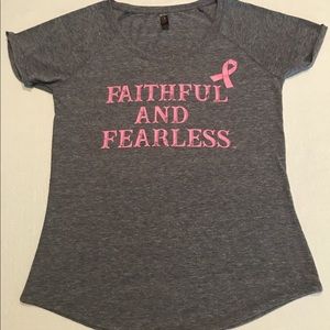 LADIES PINK RIBBON BREAST CANCER AWARENESS TOP